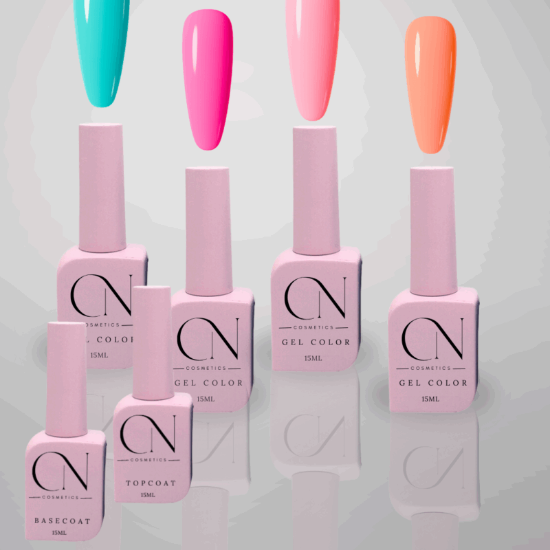 CN Cosmetics Gellak 4 kleuren en Topcoat en Basecoat