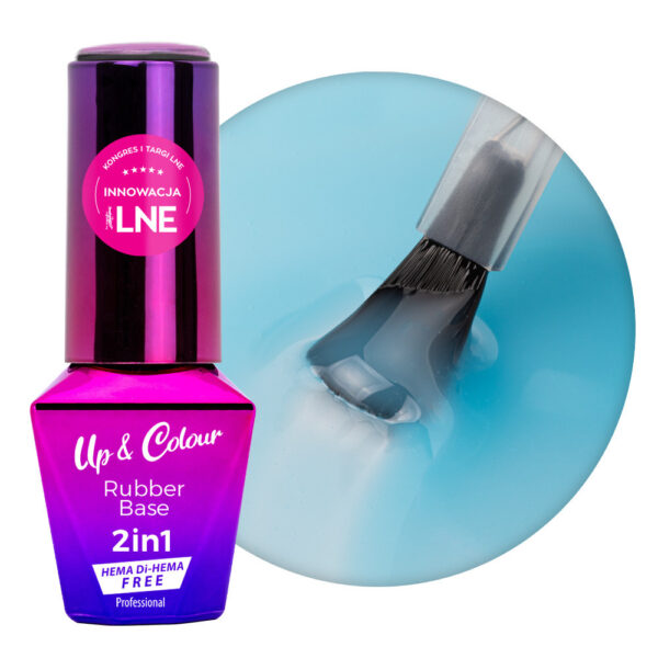 Rubber Base 2in1 Up & Colour MollyLac Blue Silk HEMA/Di-HEMA Free 10g nr 9